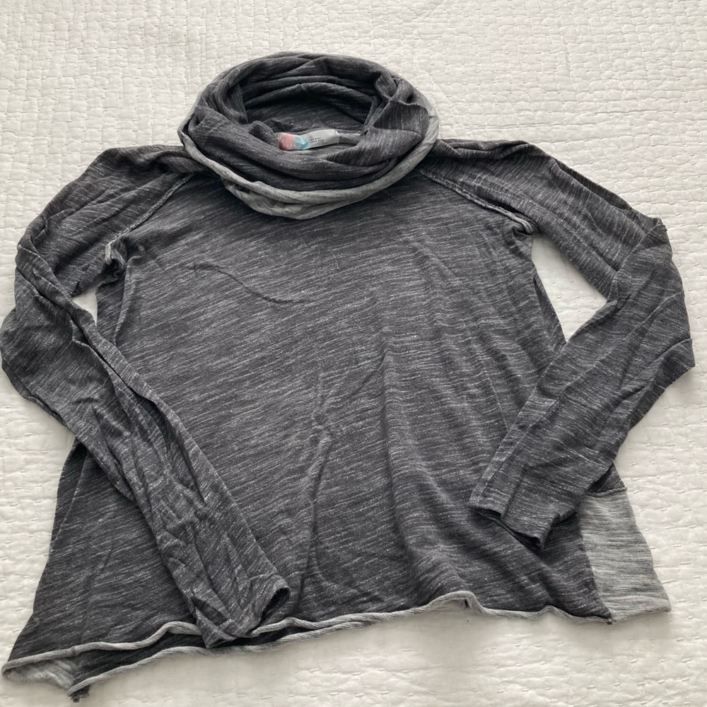 Free People gray, cotton Cowl Neck pull over